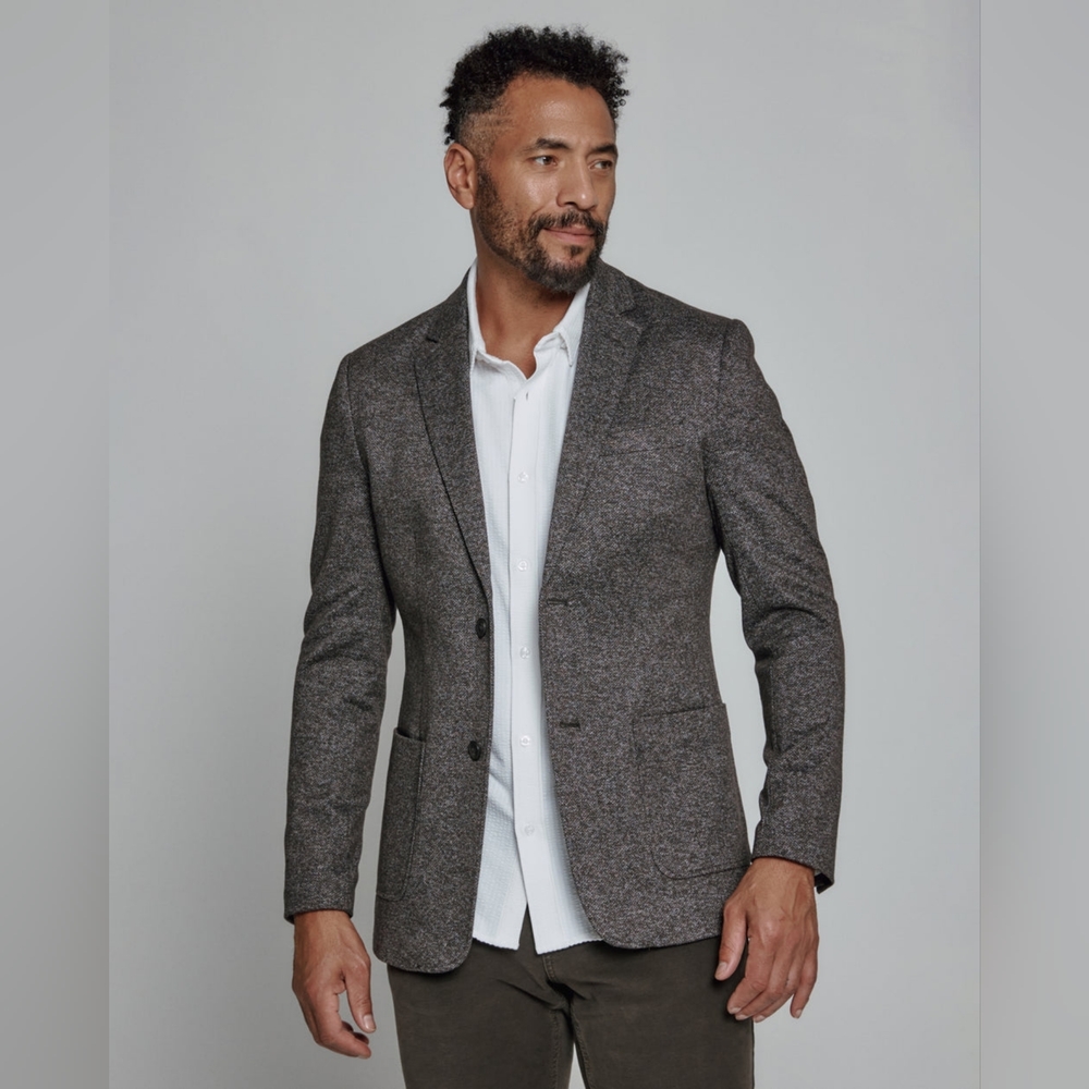 7DIAMONDS Men's Pascal Blazer in Dark Brown XXL